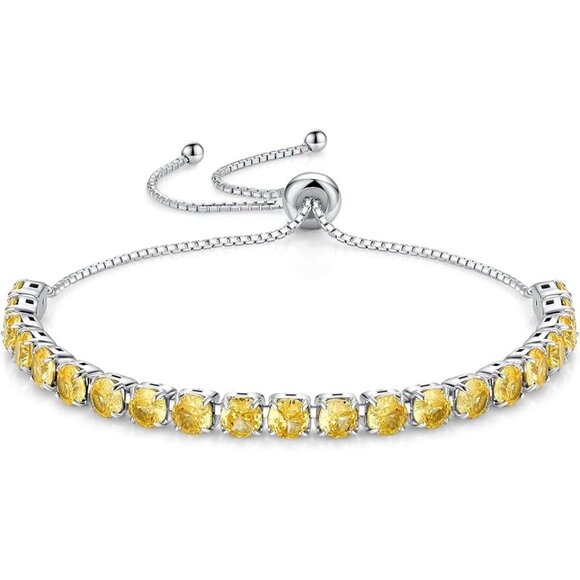 Birthstone Bracelet Sterling Silver Gold Plated - 08-Peridot